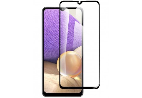 Извит стъклен протектор Full Glue за Samsung Galaxy A32 4G с черна рамка