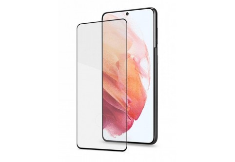 Извит стъклен протектор Full Glue за Samsung Galaxy S21 с черна рамка