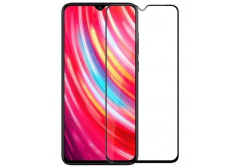 Извит стъклен протектор Full Glue за Xiaomi Redmi 9T/Poco M3 с черна рамка