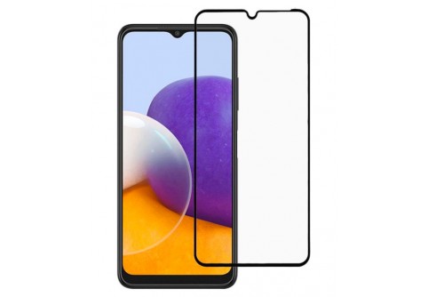 Извит стъклен протектор Full Glue за Samsung Galaxy A22 4G с черна рамка