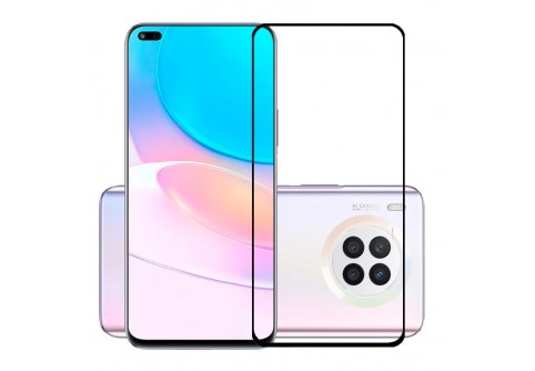 Извит стъклен протектор Full Glue за Huawei Nova 8i/Honor 50 Lite с черна рамка
