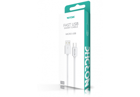 Кабел NORDIC USB &ndash; Micro 1м Бял