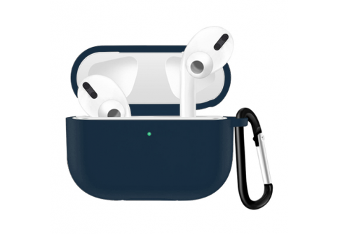 XO Силиконов калъф за AirPods 3 с карабинер /Син/