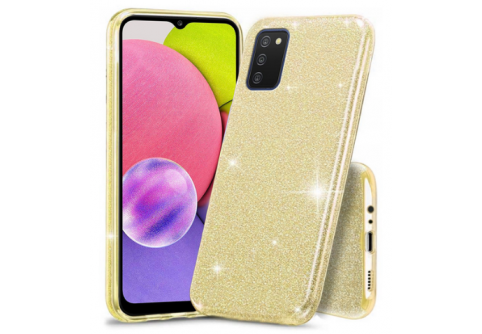 Блестящ силиконов гръб Shining за Samsung Galaxy A03s Златист
