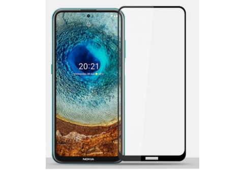 Извит стъклен протектор Full Glue за Nokia X10/X20 с черна рамка