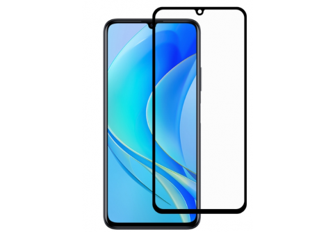 Извит стъклен протектор Full Glue за Huawei Nova Y70/Y70 Plus с черна рамка