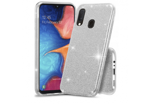 Блестящ силиконов гръб Shining за Samsung Galaxy A20E Сребрист