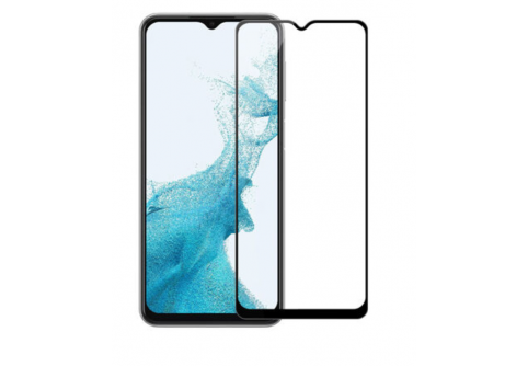 Извит стъклен протектор Full Glue за Samsung Galaxy A23 с черна рамка