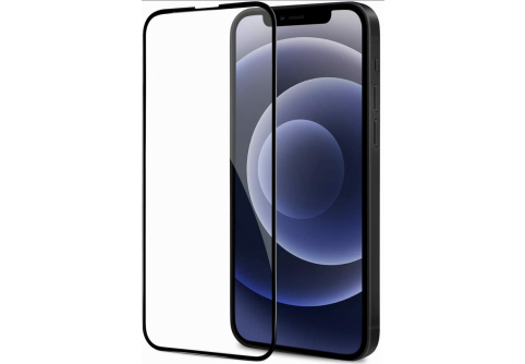 Извит стъклен протектор Full Glue за iPhone 14 Plus с черна рамка