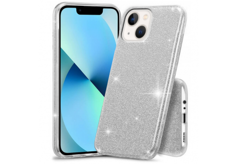 Блестящ силиконов гръб Shining за iPhone 14 Plus Сребрист