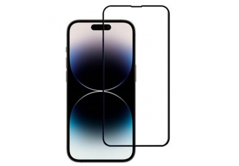 Извит стъклен протектор Full Glue за iPhone 14 Pro Max с черна рамка