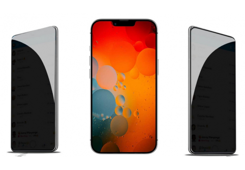 Privacy Full glue стъклен протектор за iPhone 13/13 Pro с черна рамка