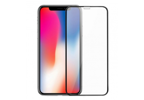 Извит стъклен протектор Full Glue за iPhone X/Xs с черна рамка