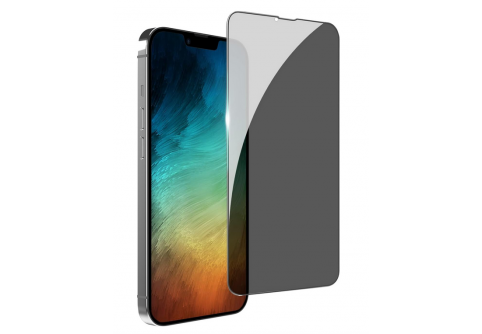 Privacy Full glue стъклен протектор за iPhone 13 Pro Max с черна рамка