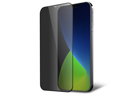 Privacy Full glue стъклен протектор за iPhone 12 Mini с черна рамка