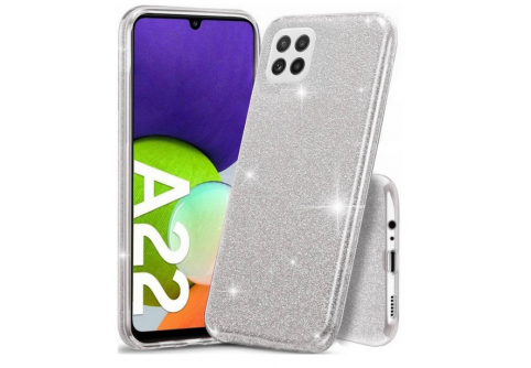 Блестящ силиконов гръб Shining за Samsung Galaxy A22 5G Сребрист