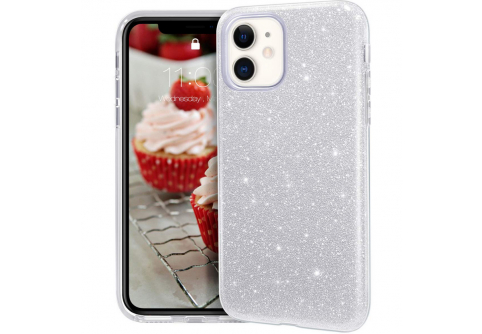 Блестящ силиконов гръб Shining за iPhone 11 Сребрист