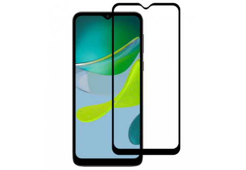 Извит стъклен протектор Full Glue за Motorola Moto E13 с черна рамка
