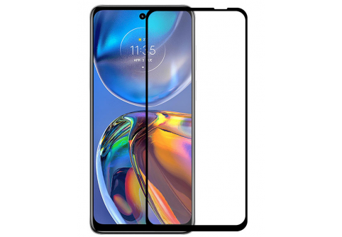 Извит стъклен протектор Full Glue за Motorola Moto E32/E32s с черна рамка