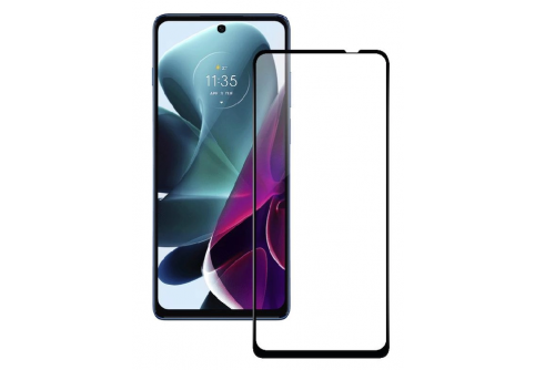 Извит стъклен протектор Full Glue за Motorola Moto G200 5G с черна рамка