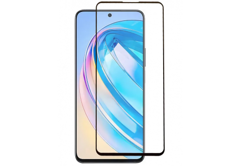 Извит стъклен протектор Full Glue за Huawei X8a 4G с черна рамка