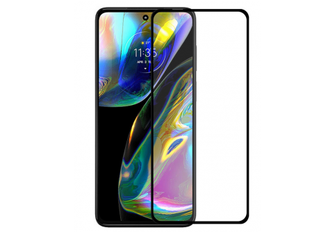 Извит стъклен протектор Full Glue за Motorola Moto G82 с черна рамка