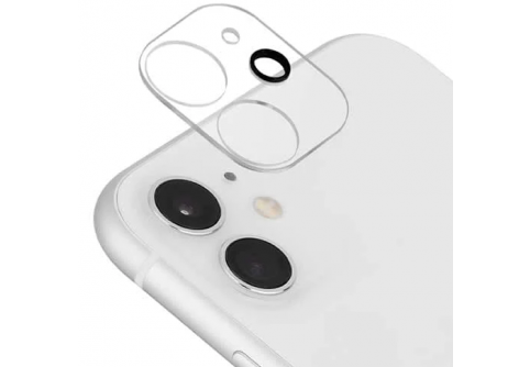 Цялостен стъклен протектор за задна камера за iPhone 12 с прозрачна рамка