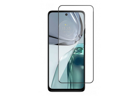 Извит стъклен протектор Full Glue за Motorola Moto G62 5G с черна рамка