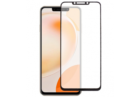 Извит стъклен протектор Full Glue за Huawei Y91 с черна рамка