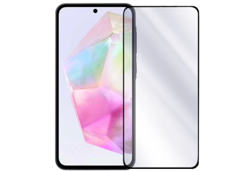 Извит стъклен протектор Full Glue за Samsung Galaxy A35 с черна рамка
