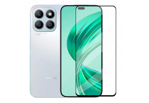 Извит стъклен протектор Full Glue за Honor X8b 4G с черна рамка