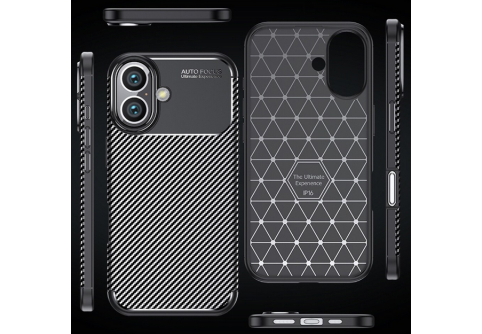 Калъф Business Carbon за iPhone 16 Plus Черен