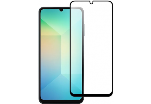 Извит стъклен протектор Full Glue за Samsung Galaxy A06 4G с черна рамка
