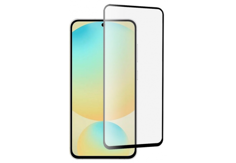 Извит стъклен протектор Full Glue за Samsung Galaxy S24 FE с черна рамка