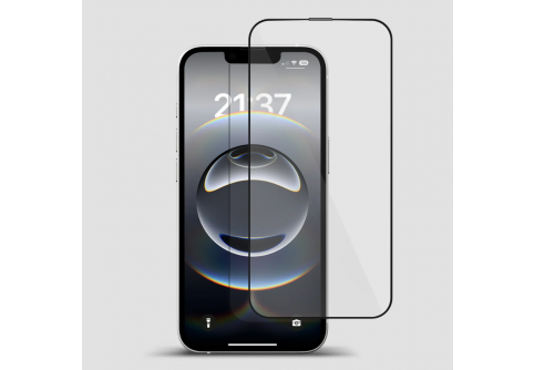 Стъклен протектор Full Glue за iPhone 16e с черна рамка